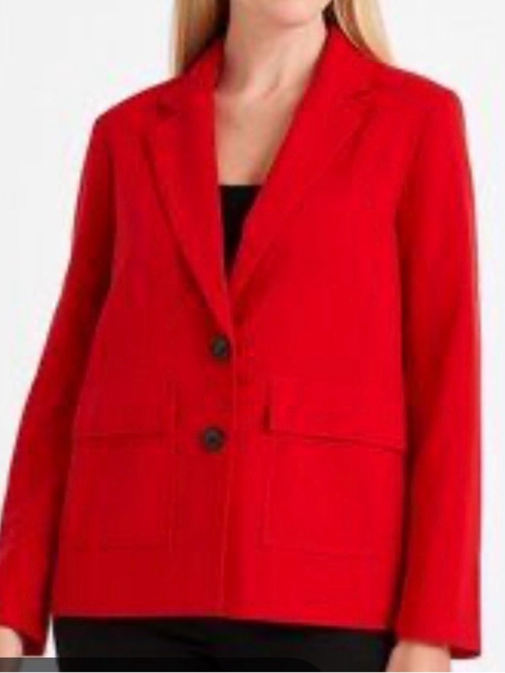 Chicos Womens Two Button Front Long Sleeve Modern Blazer Jacket Size 3